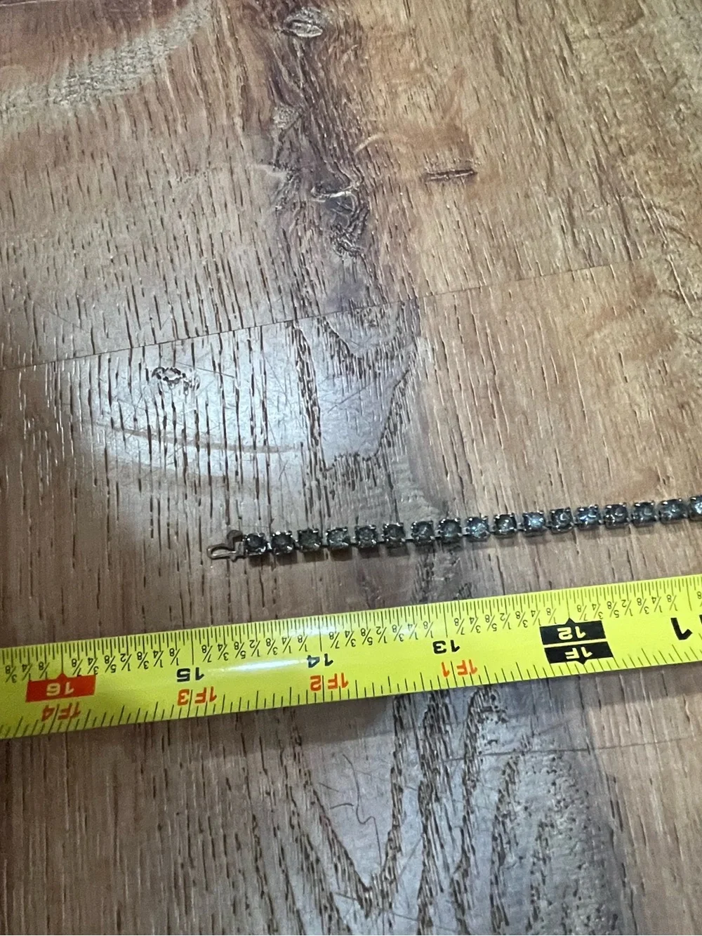 Grey rhinestones silver tone tennis necklace vintage sparkly